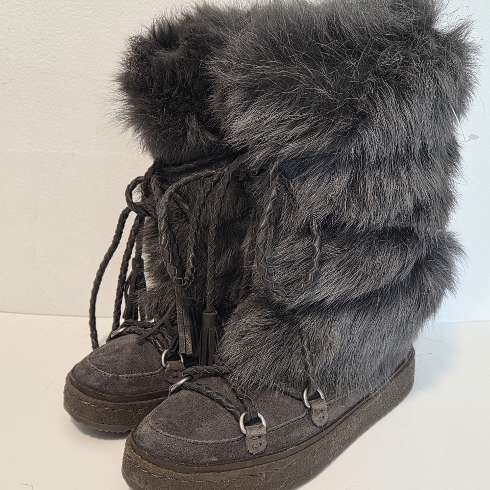 Frye Gail Shearling Tall Winter Boots Sz 7 - Picture 4 of 16